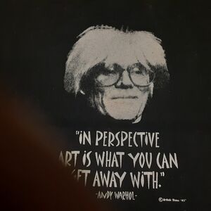 Andy Warhol Quote About Art On Black Graphic Jersey T-Shirt.